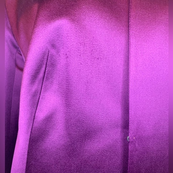 Akris Silk Amethyst Birdie Tuxedo Jacket/Blazer SZ US 12! - Picture 12 of 14